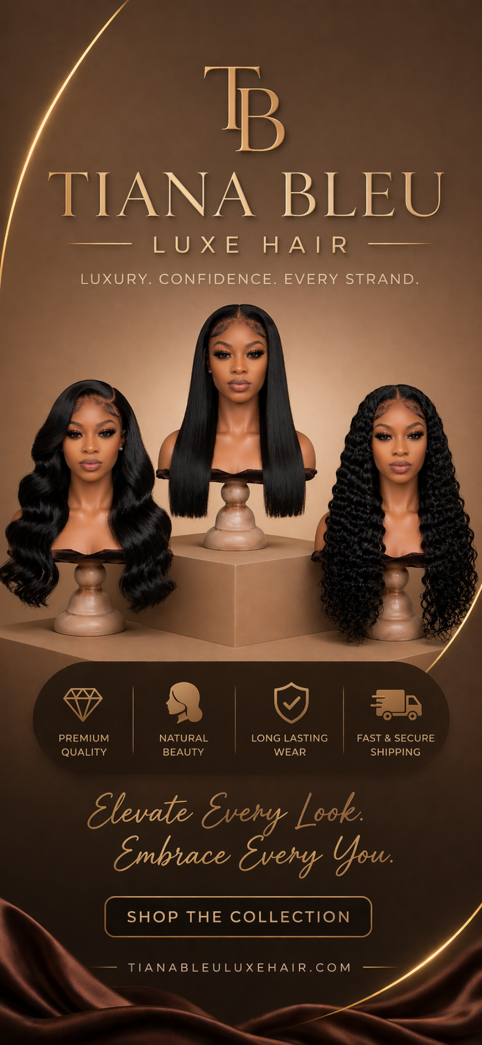 Tiana Bleu Luxe Hair collection poster