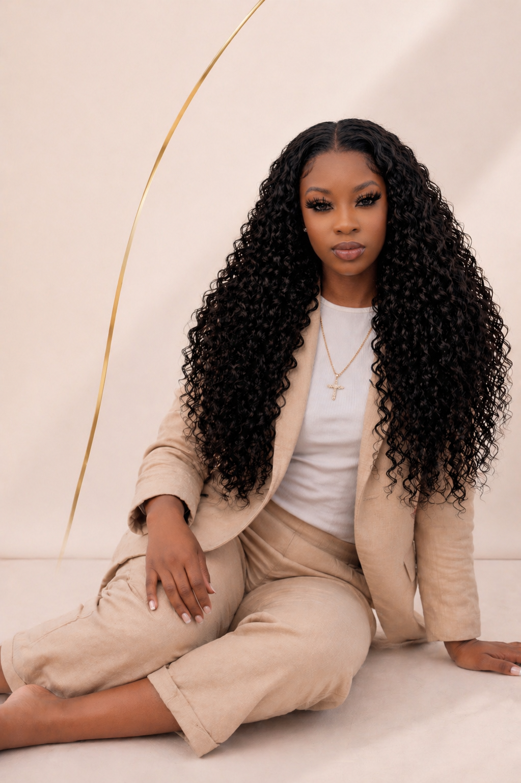 Tiana Bleu Luxe Hair model and product